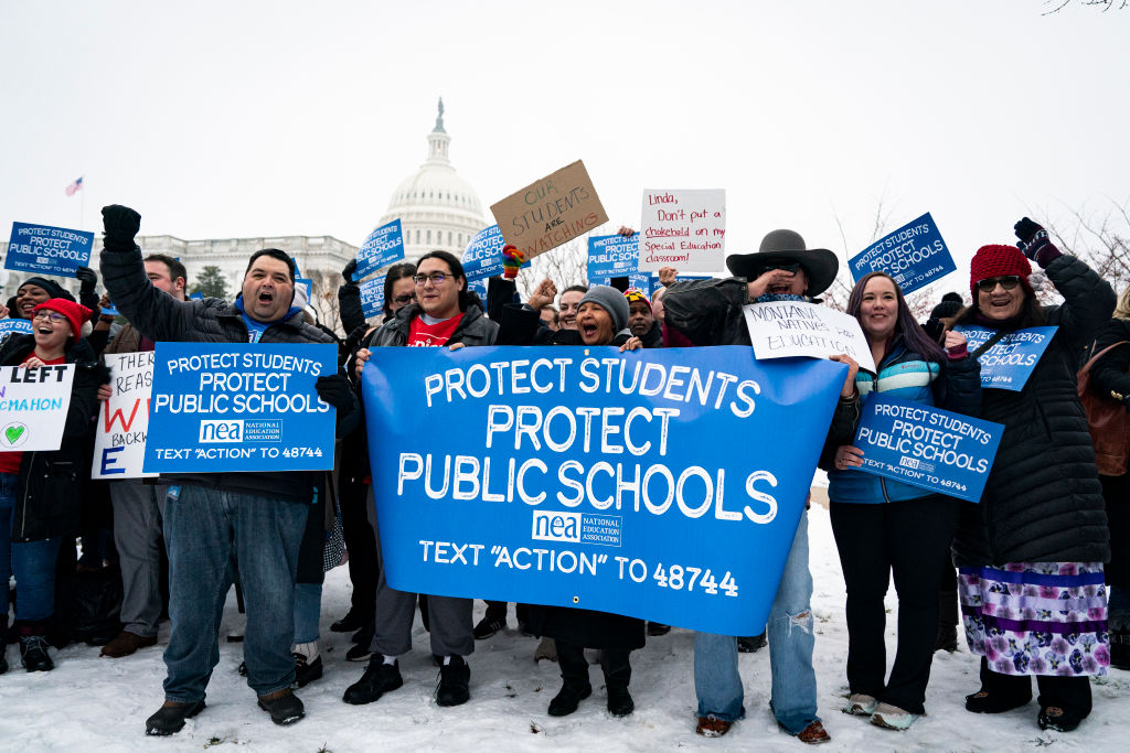 Lawmakers, Educators, And Parents Protest Education Secretary Nominee Linda McMahon