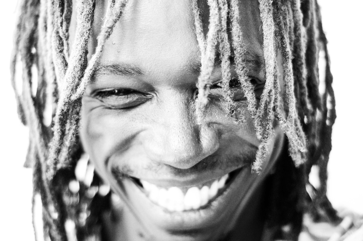 Close-Up Of Happy Man Against White Backgrounds