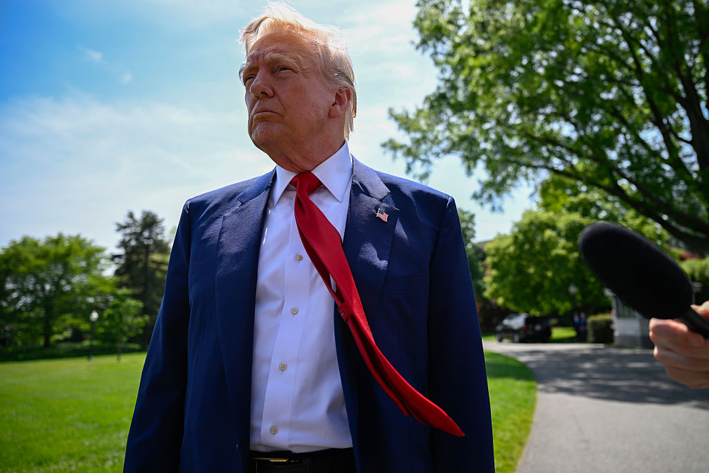 WASHINGTON, DC - APRIL 29: President Trump talks with reporters
