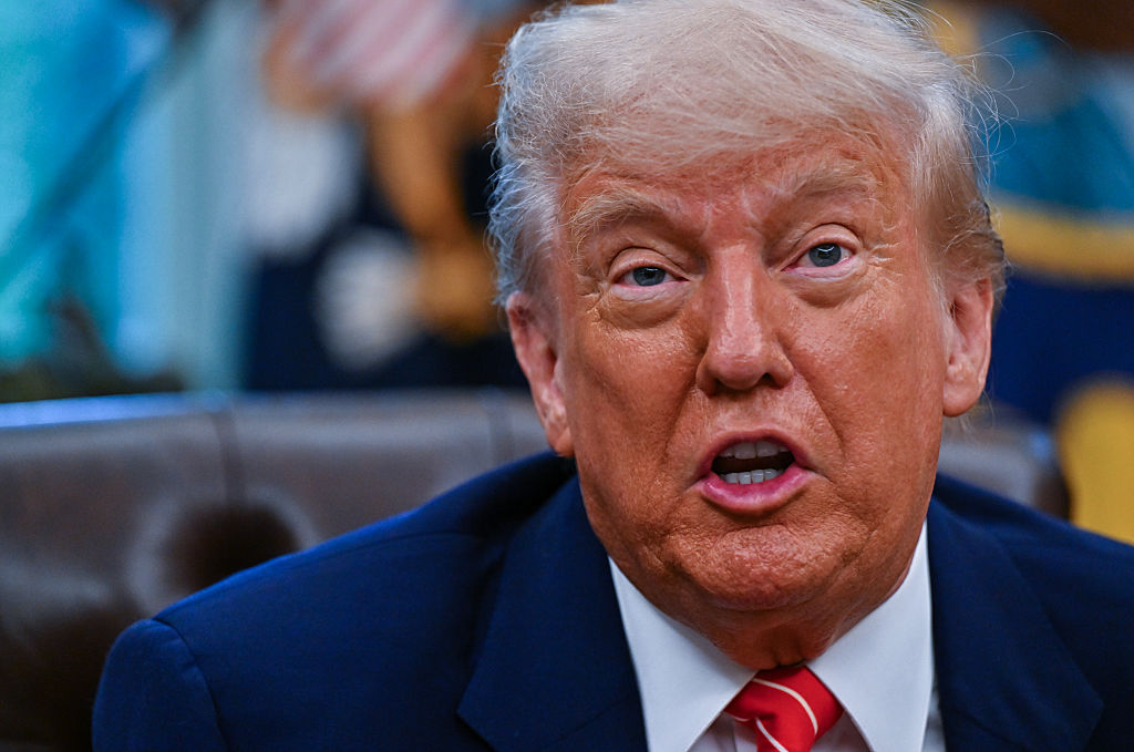 WASHINGTON, DC - MAY 8: President Donald Trump, flanked by Vice