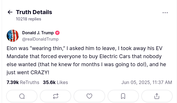 Donald Trump Truth Social Post