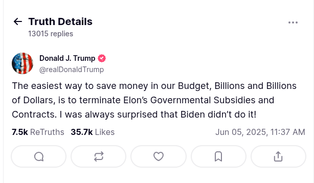 Donald Trump Truth Social Post