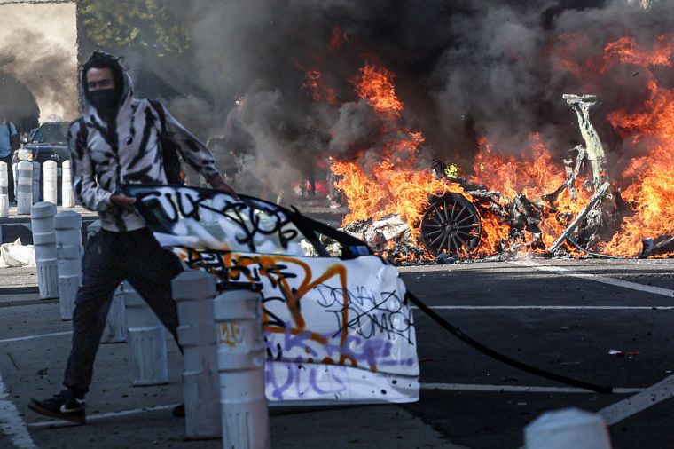 ICE, immigration protest downtown Los Angeles.