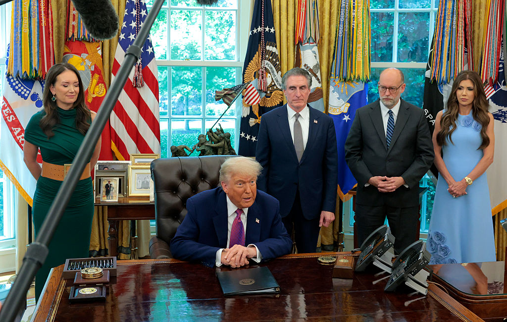 President Trump Makes Statement In The Oval Office