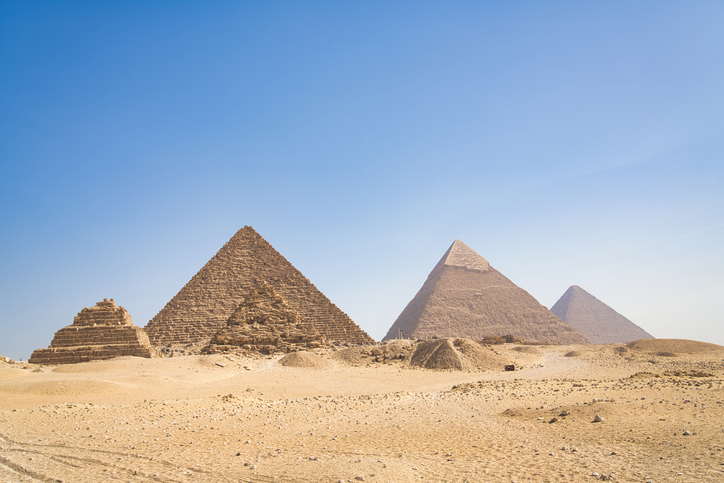 Landscape of the pyramids of Giza, Egypt.  Africa, Travel, Safety