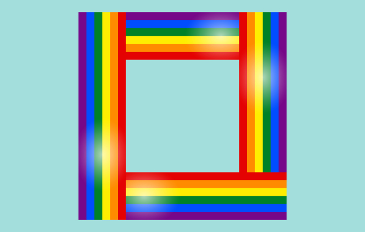 Lgbt background with rainbow lines.