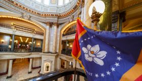 State flag in the Mississippi State Capitol building