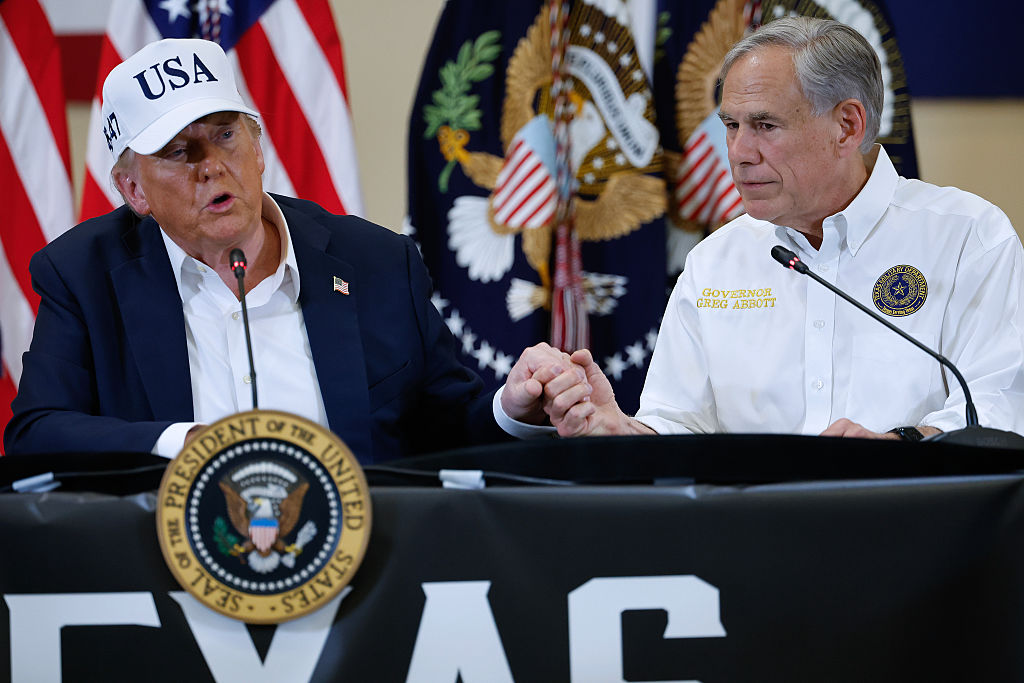 President Trump Tours Devastation In Texas After Deadly Flash Flooding