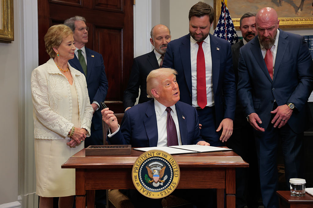 President Trump Signs Executive Order In White House's Roosevelt Room