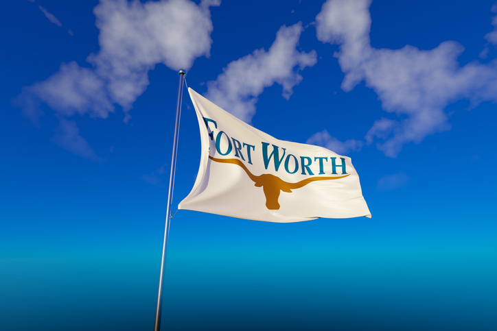 Fort Worth with Blue Sky Background