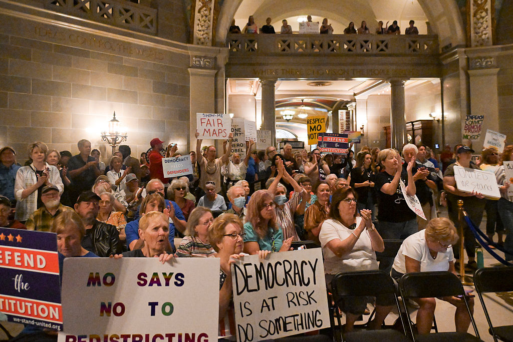 Activists Protest Against The Missouri Republican Redistricting Plan In Jefferson City