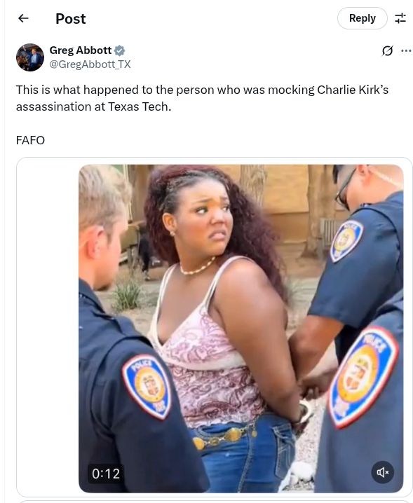 Greg Abbott Celebrates Camryn Booker's Arrest