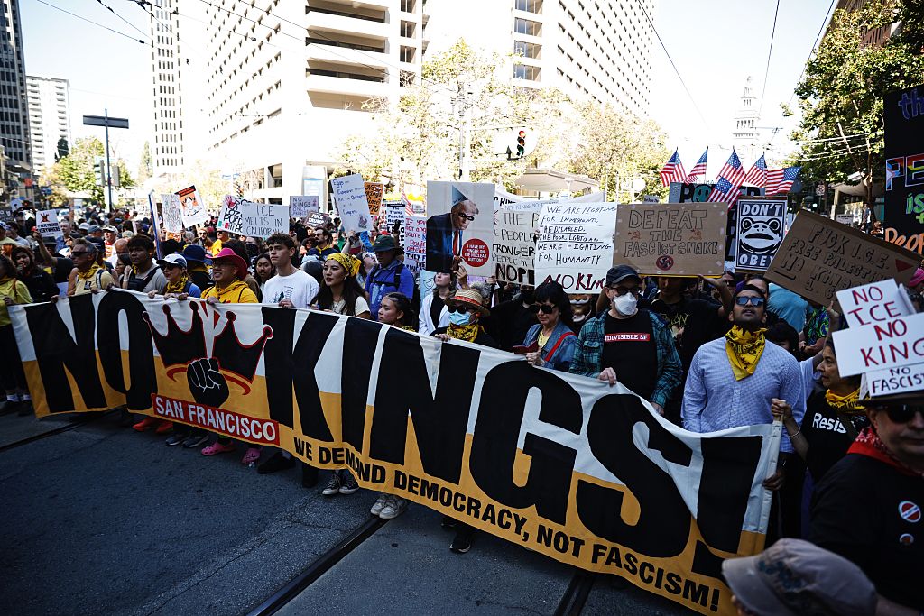No Kings, protest, signs, Donald Trump 