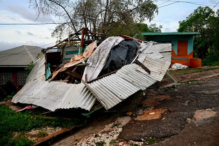 A store was destroyed in Jamaica