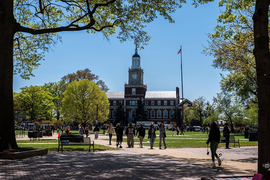 WASHINGTON, US- APRIL 17: Students walk through the campus of
