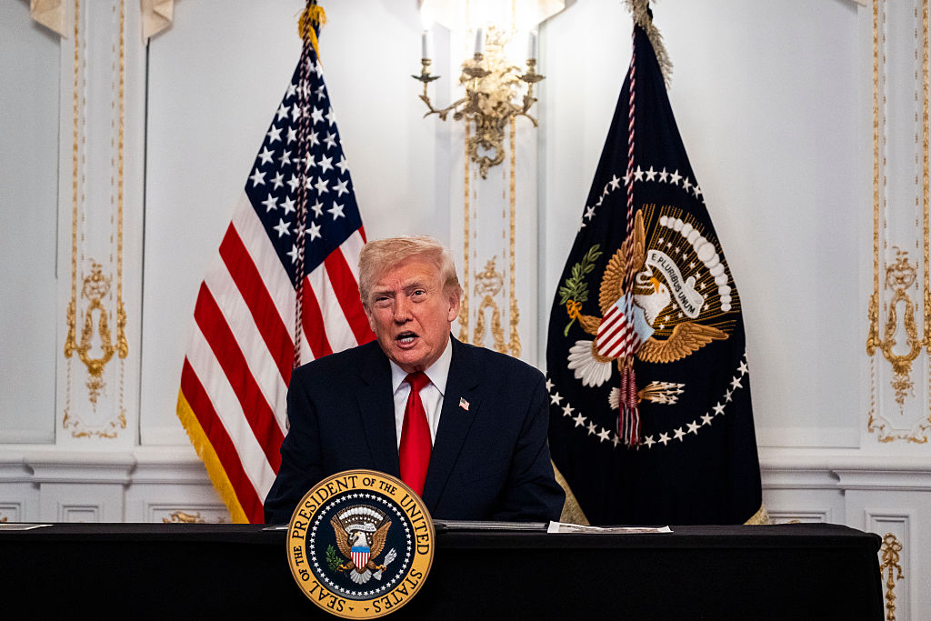 President Trump Addresses U.S. Troops On Thanksgiving From Mar-A-Lago