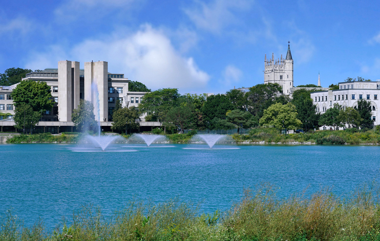 General view of Northwestern University's attractive lakeside campu