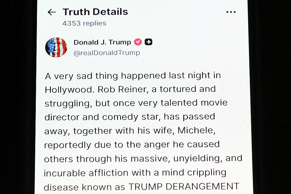 President Trump Comments On The Death Of Actor And Director Rob Reiner On Truth Social