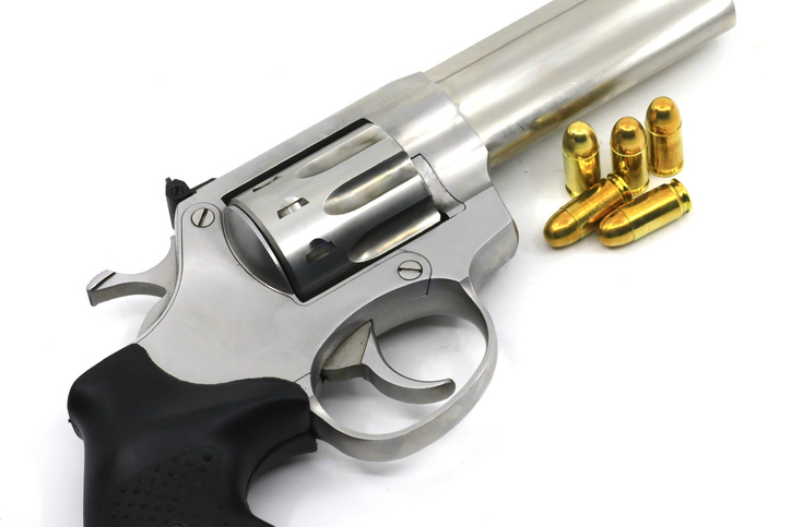 Revolver type firearm with bullets