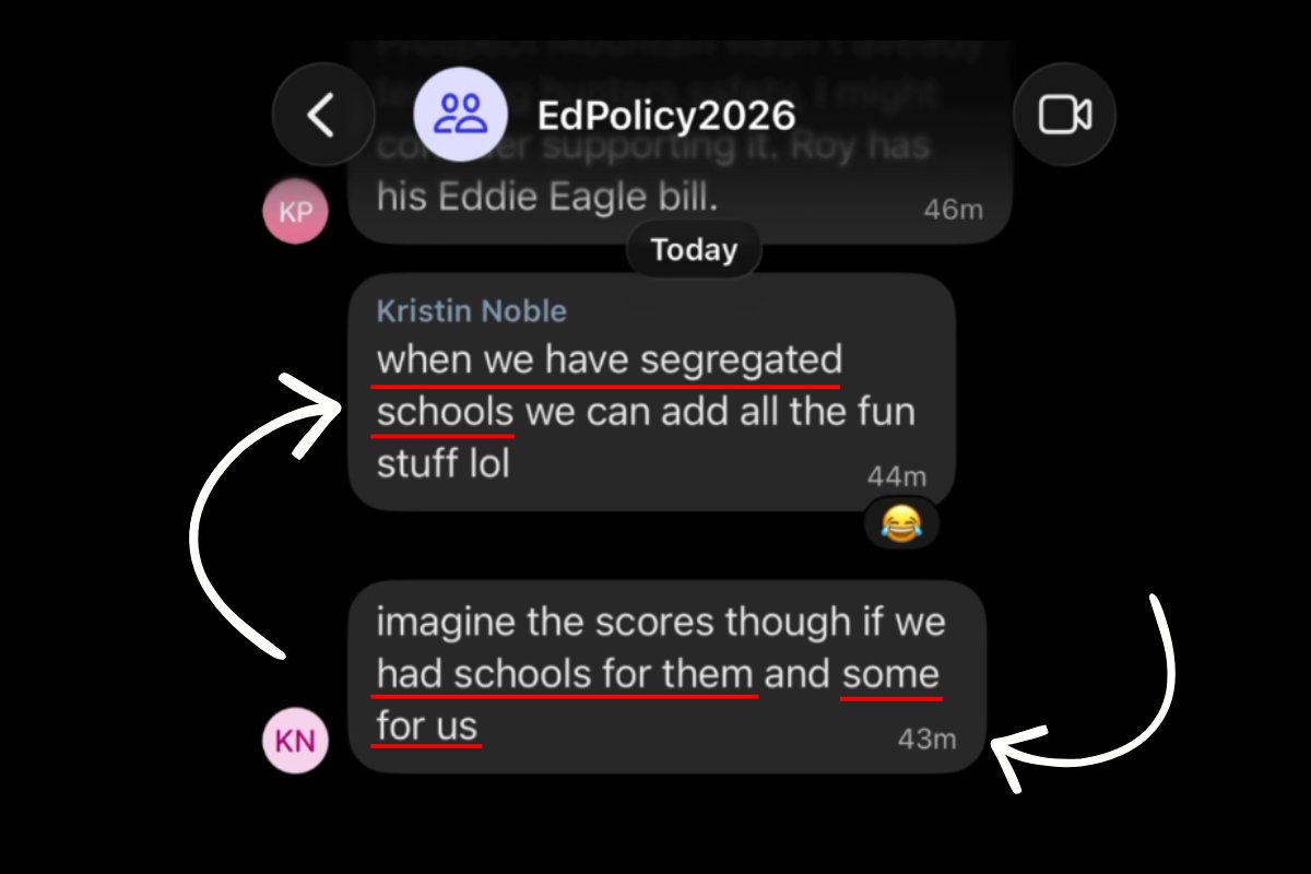 GOP Rep Says She Wants ‘Segregated Schools’ In Group Chat GOP Rep Says She Wants ‘Segregated Schools’ In Group Chat