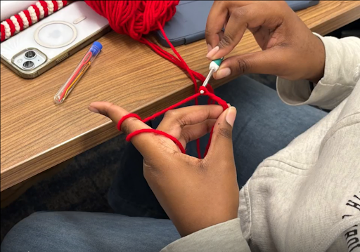 HBCU students crocheting