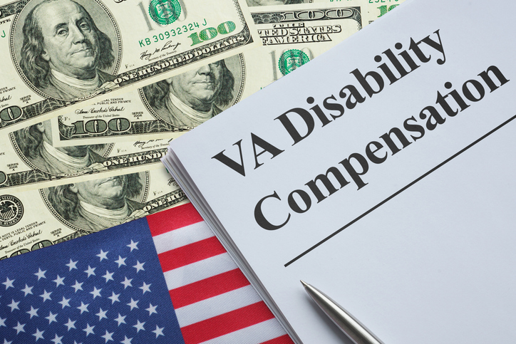 VA Disability Compensation is shown using the text as Veterans Affairs in the USA