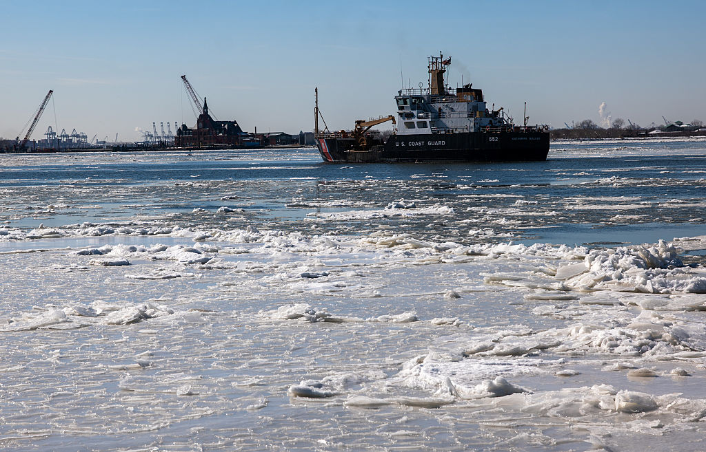 Frigid Days In New York Region Creates Ice Floes On Hudson River