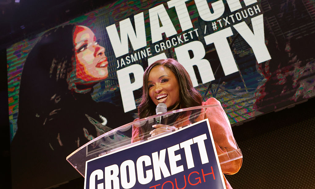 Democrat Jasmine Crockett Holds Her Senate Primary Election Night Party