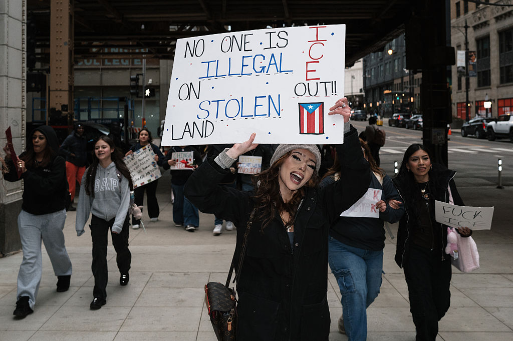 Students Protest Against ICE In Chicago