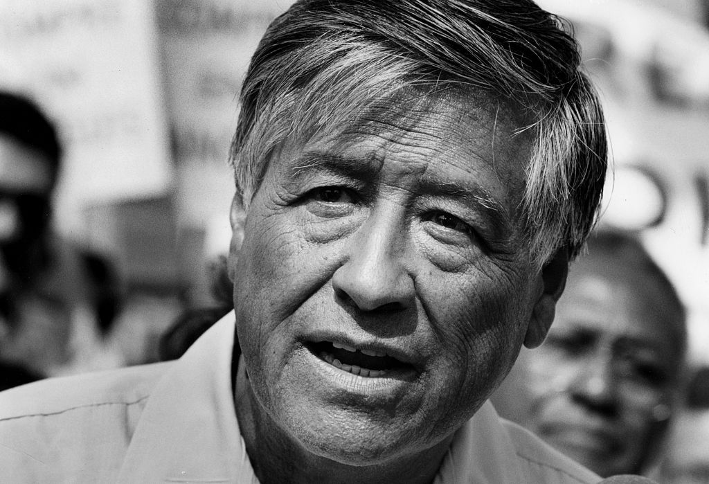 Cesar Chavez at a rally to boycott Tianguis Market