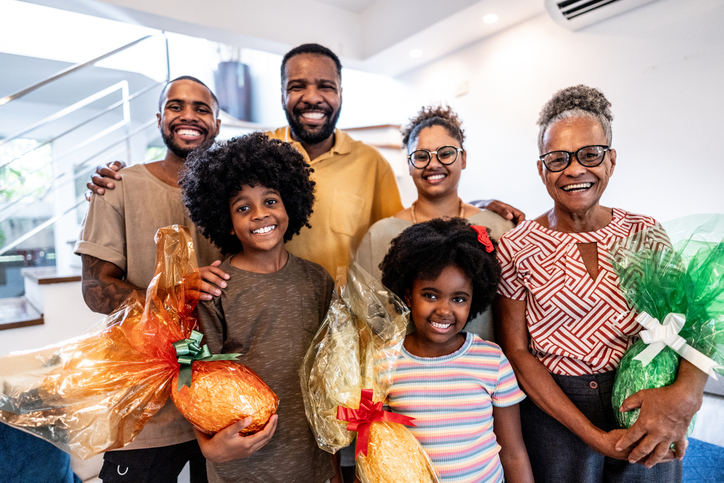 Portrait family on easter at home, Easter Sunday, Black Families, Easter 2026