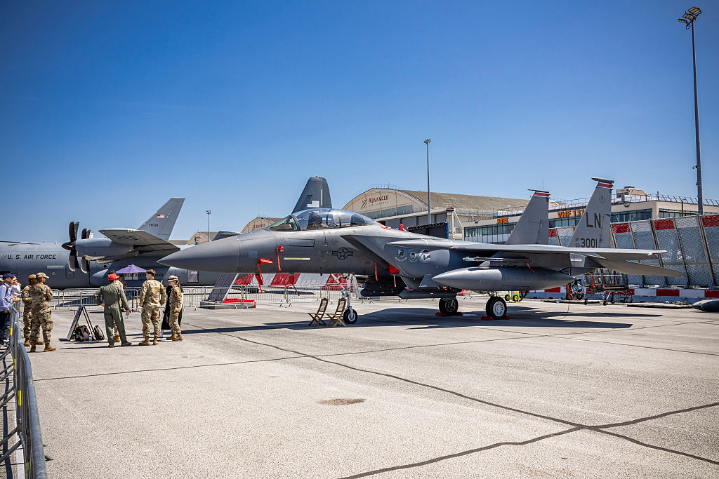 F-15E Fighter Of The US Air Force At Paris Air Show 2025