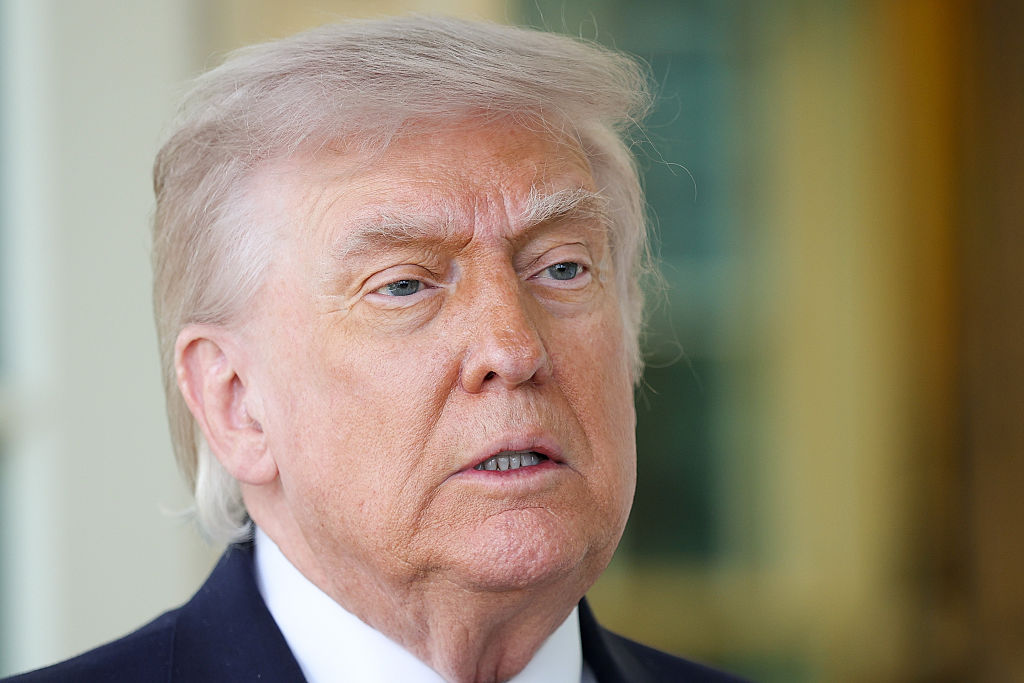 President Trump Speaks To Press Outside The Oval Office