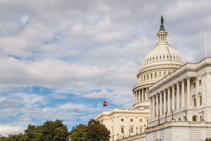 The U.S. Capitol in Washington, D.C., surrounded by vibrant autumn foliage