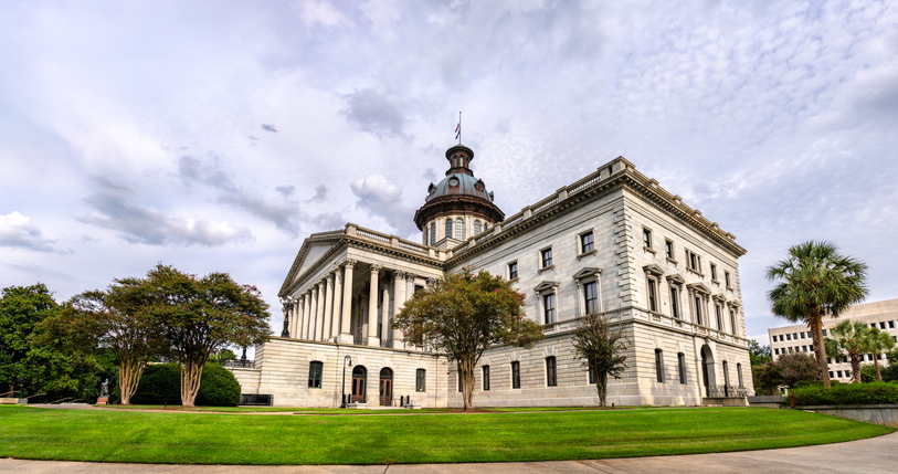 Exterior view of the South Carolina State House in Columbia, South Carolina