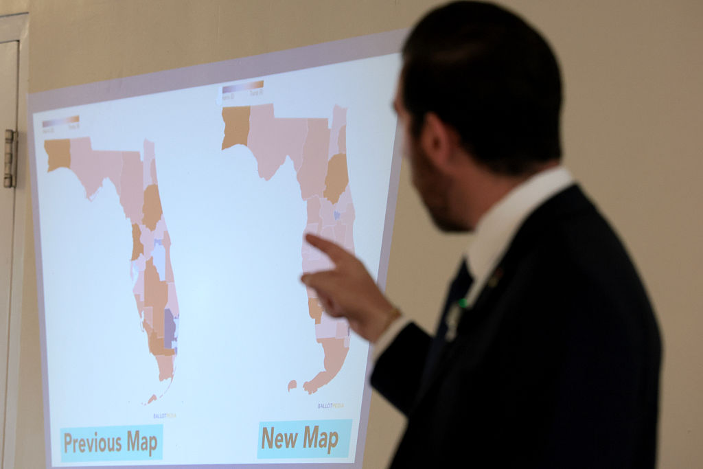 Democratic Candidate For Congress In Florida Oliver Larkin Holds Town Hall On Redistricting Map