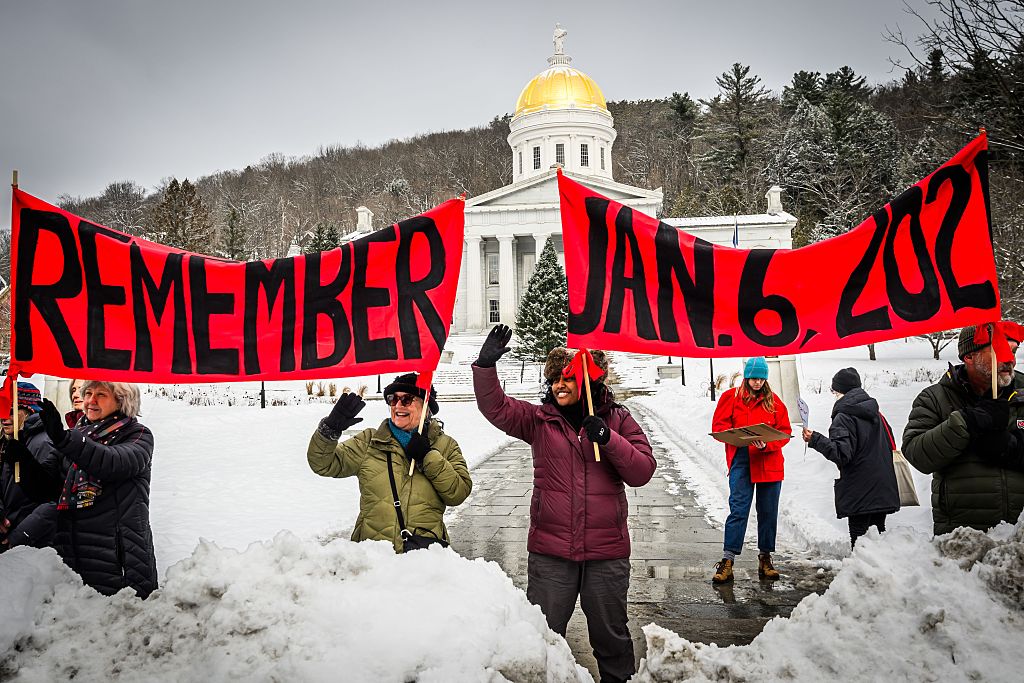 Demonstrators Protest US Capitol Attack on January 6th, 5 Years Later