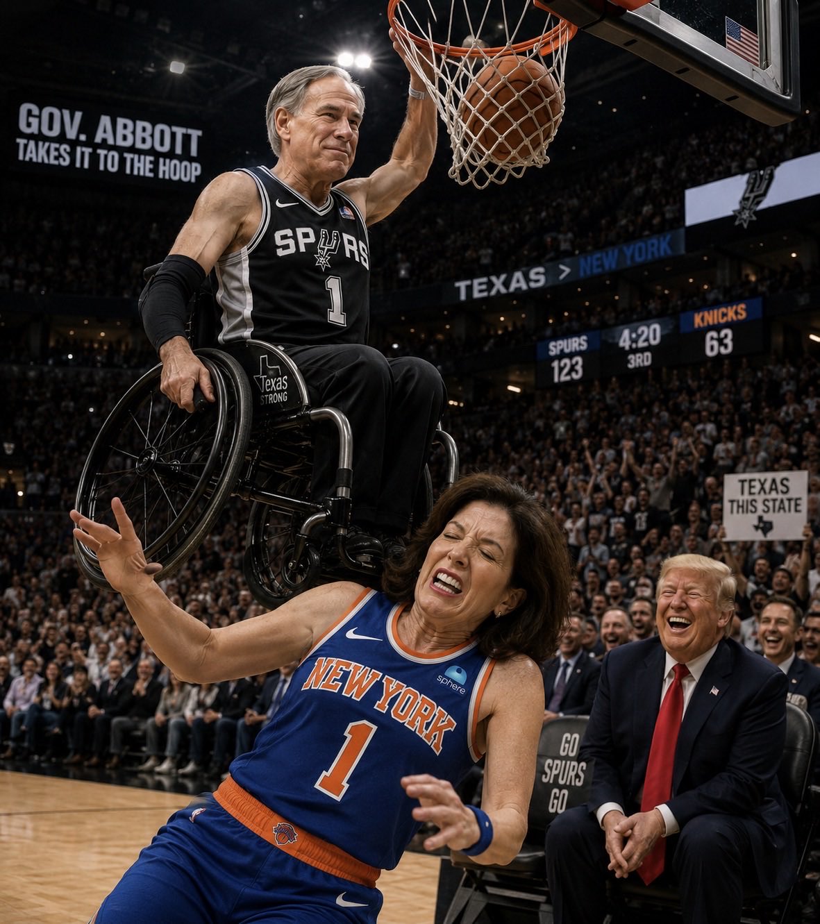 Greg Abbott Wheelchair Dunk