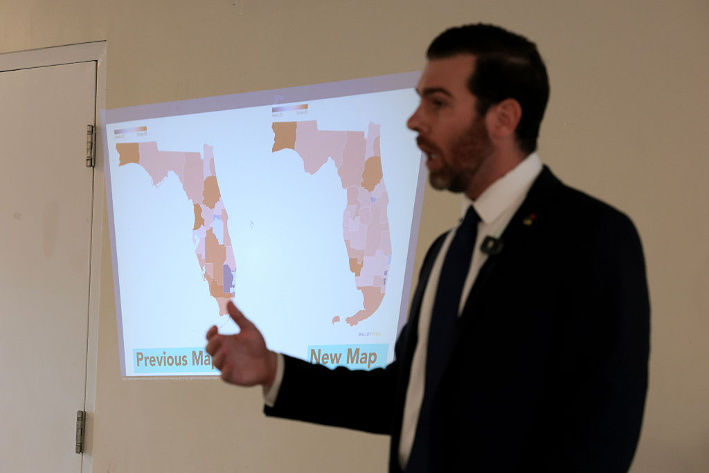 Democratic Candidate For Congress In Florida Oliver Larkin Holds Town Hall On Redistricting Map