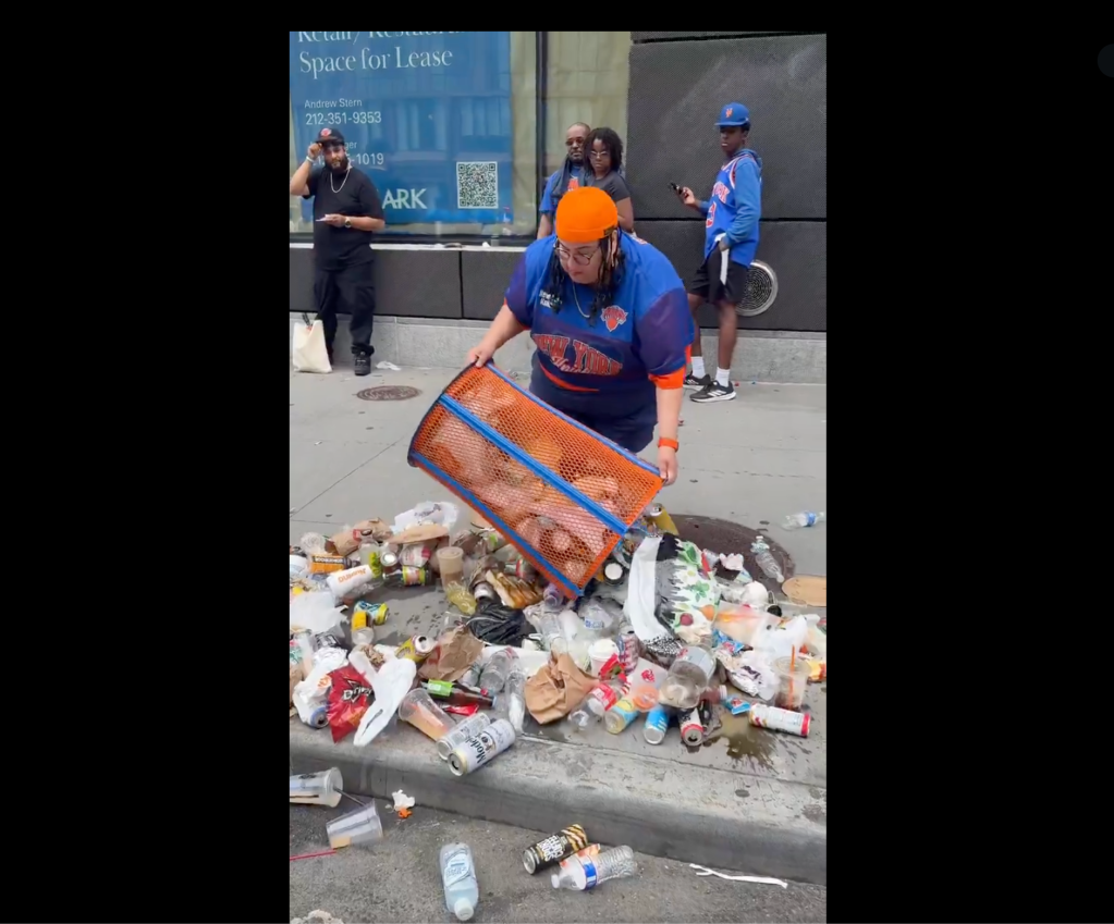 Knicks Fan Reportedly Fired After Going Viral For Stealing Knicks-Themed Trashcan During Manhattan Parade