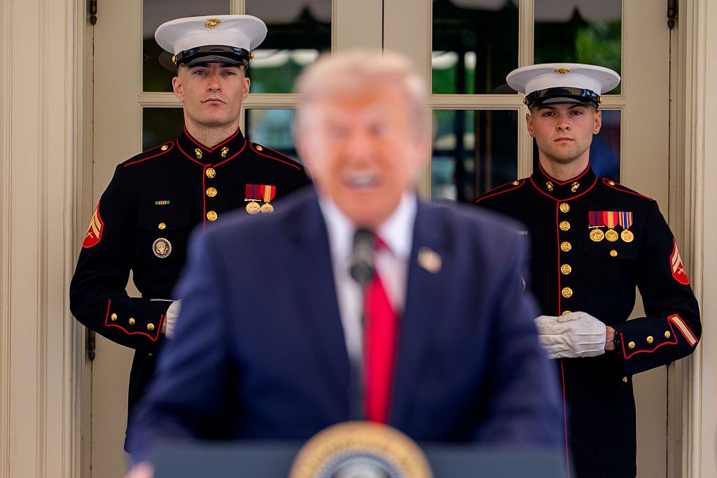 President Trump Participates In A Freedom 250 Grand Prix Showcase