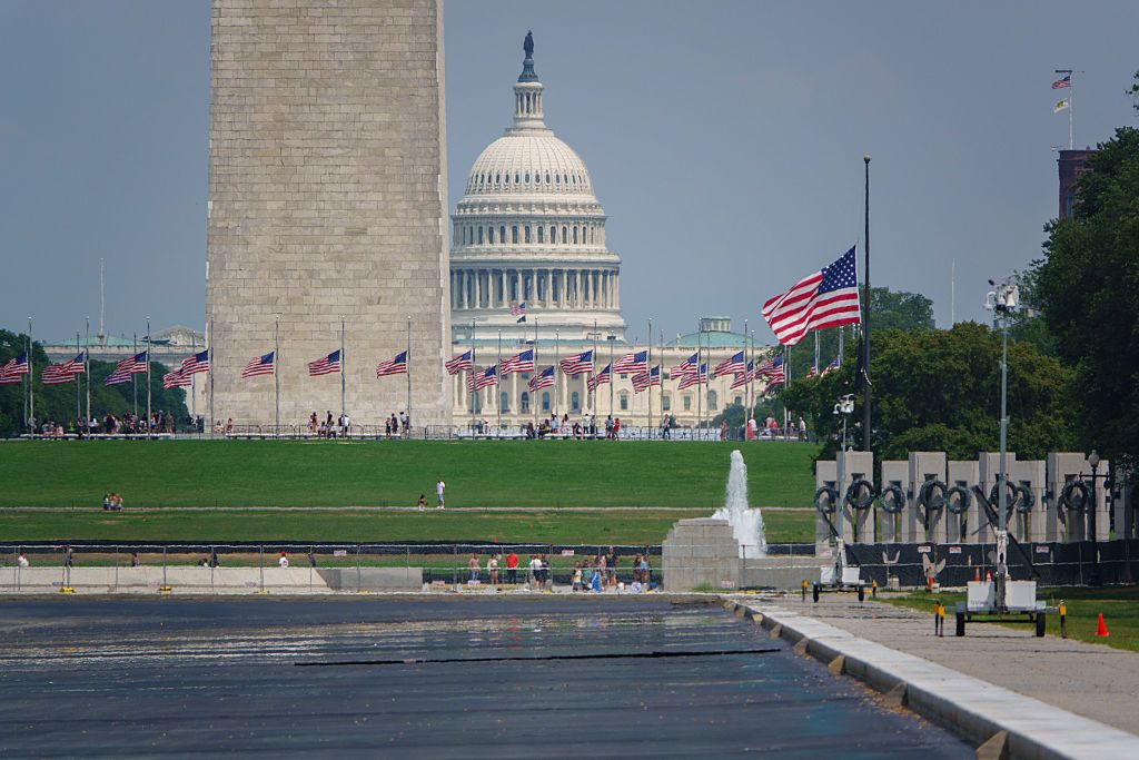 Drained Lincoln Memorial Reflecting Pool