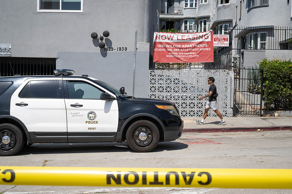 LAPD Detectives Investigate Three Men Found Shot To Death In Hollywood Apartment