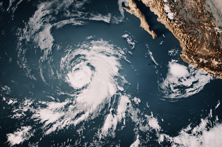 Hurricane Fausto 20260722 Cloud Map Pacific Ocean 3D Render Neutral